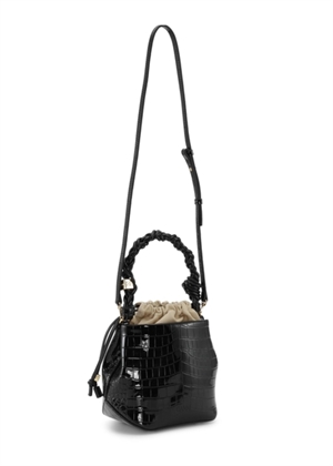 Ganni Bou Bucket bag Patent Croco Black A6286 Ganni 